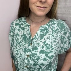 Staccato "Beach Vibes" Green Floral Print Dress Clothing