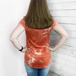 Chris & Carol "Sweet Talk" Tie Dye Short Sleeve Top- Orange