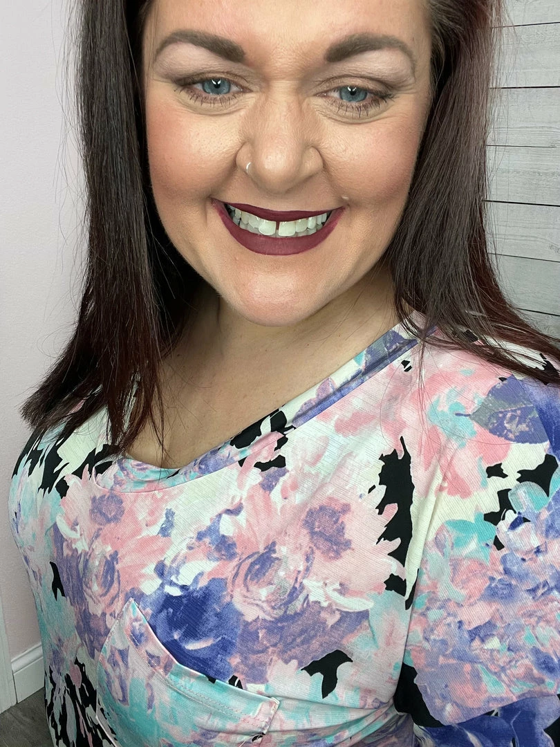 Sew In Love Clothing "Never Miss Out" V Neck Top- Floral Print *FINAL SALE* 3 Sew In Love Clothing "Never Miss Out" V Neck Top- Floral Print *FINAL SALE*