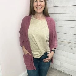 Easel "Talk To Me" Mineral Wash Open Kimono *FINAL SALE*