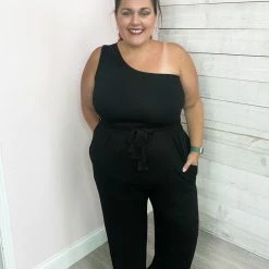 White Birch Clothing "Fresh Take" One Shoulder Jumpsuit