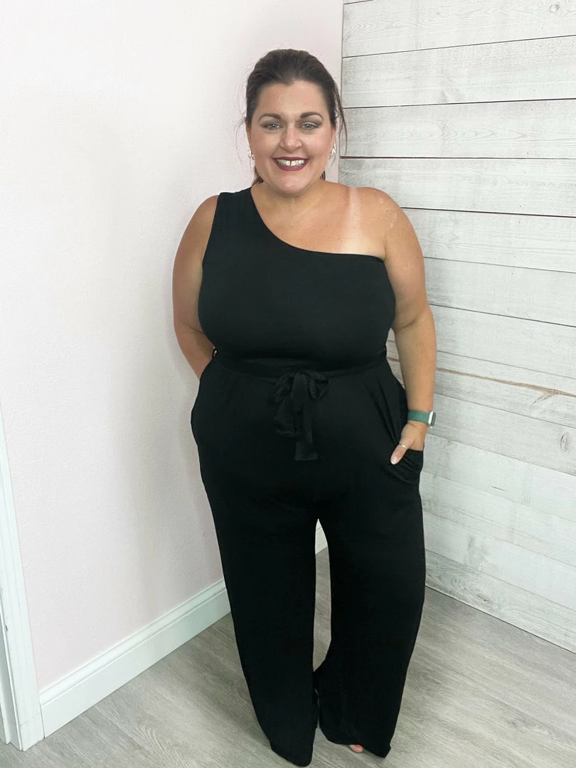 White Birch Clothing "Fresh Take" One Shoulder Jumpsuit 2 White Birch Clothing "Fresh Take" One Shoulder Jumpsuit