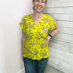 Staccato Clothing "A Love Story" Yellow Floral Top