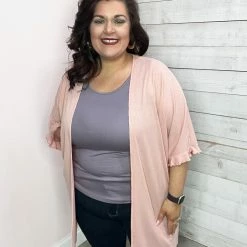 Honeyme "Just A Crush" Ribbed Pink Cardigan