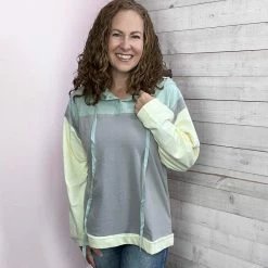 Cotton Bleu Clothing "All The Fun" Colorblock Hooded Top