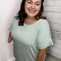 Ps Kate "Boat Life" Stripe Top W/Back Bar Clothing 7 Ps Kate