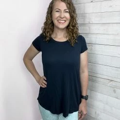 Chris & Carol "The Perfect Tee" Solid Short Sleeve Top