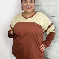 Cotton Bleu Clothing "Back In Town" Long Sleeve Colorblock Top