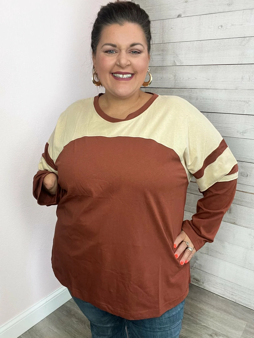 Cotton Bleu Clothing "Back In Town" Long Sleeve Colorblock Top 1 Cotton Bleu Clothing "Back In Town" Long Sleeve Colorblock Top