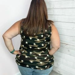 Haptics "Let Her Be" Camo Star Tank Top