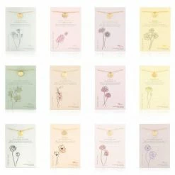 Lucky Feather Birth Month Flower Necklace