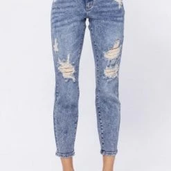 Judy Blue Acid Wash Destroyed Boyfriend- 88281