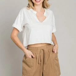 Cotton Bleu "Having Fun" Khaki Shorts Clothing