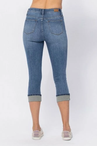 Clothing Judy Blue Mid Rise Cuffed Capri- 78101 3 Clothing Judy Blue Mid Rise Cuffed Capri- 78101
