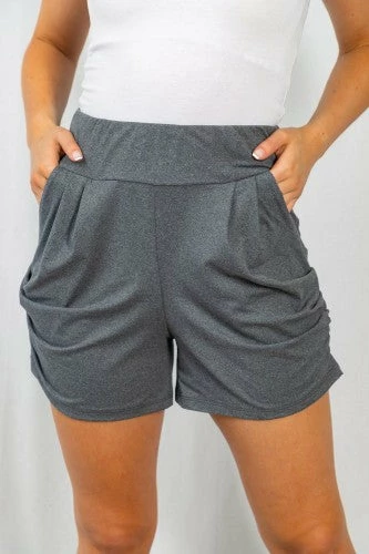 White Birch "Simple Fun" Solid Knit Shorts- Charcoal *FINAL SALE* Clothing 1 White Birch "Simple Fun" Solid Knit Shorts- Charcoal *FINAL SALE* Clothing