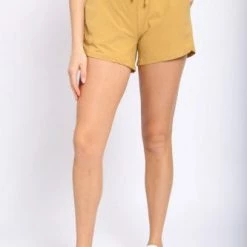Mono B "Kick Back" Athleisure Shorts- Mustard
