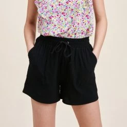 Staccato "Worth Your Time" Black Drawstring Shorts Clothing