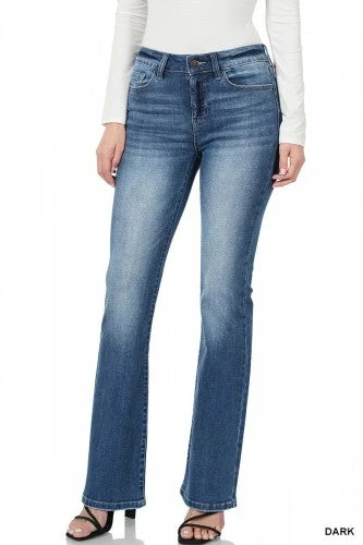 Zenana Mid Rise Bootcut Jean- DOP-1640DD Clothing 1 Zenana Mid Rise Bootcut Jean- DOP-1640DD Clothing
