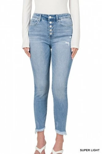 Clothing Zenana High Rise Button Fly Skinny Jean- DPP-1704SS 1 Clothing Zenana High Rise Button Fly Skinny Jean- DPP-1704SS