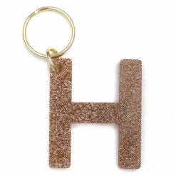 Lucky Feather Glitter Letter Keychain 5 Lucky Feather Glitter Letter Keychain