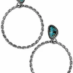 Accessorize Me "Jordyn" Silver Hoop With Stone Earrings