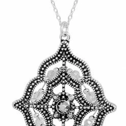 Accessorize Me "Gracie" Silver Cutout Pendant Necklace