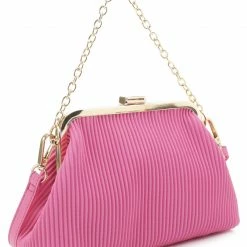 Accessorize Me "Diana" Ribbed Clutch With Gold Chain