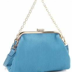 Accessorize Me "Diana" Ribbed Clutch With Gold Chain